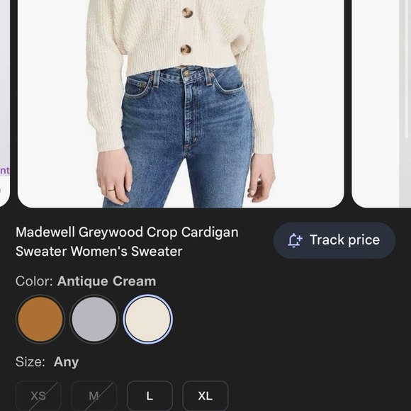 Madewell Soft Ribbed Pullover in Light Cream - Picture 4 of 5